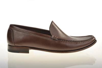 Moccasin Veal Boston Dark Brown . Lether sole with insert rubber